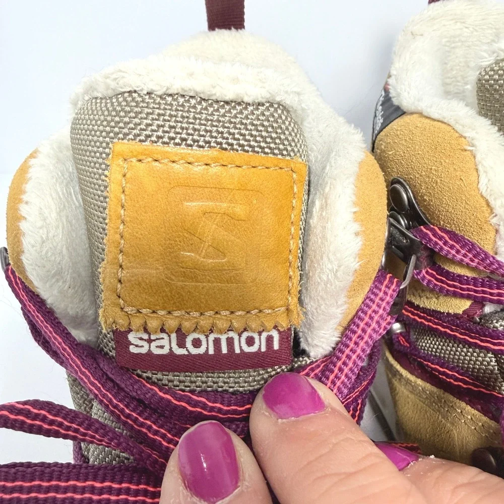 Salomon Ellipse 2 Winter TS WP Boots Womens 9 Brown Thinsulate Waterproof 376379